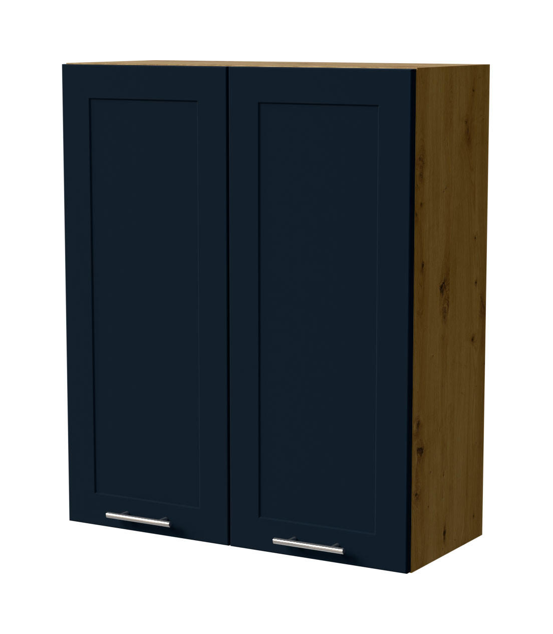 HÄNGESCHRANK Oslo W4/80 Eiche Artisan / Indigo Matt 80 / 32,5 / 96cm - Eiche Artisan/Dunkelblau, Holz/Holzwerkstoff (80/96/32.5cm) - Feldmann-Wohnen