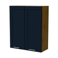 HÄNGESCHRANK Oslo W4/80 Eiche Artisan / Indigo Matt 80 / 32,5 / 96cm - Eiche Artisan/Dunkelblau, Holz/Holzwerkstoff (80/96/32.5cm) - Feldmann-Wohnen
