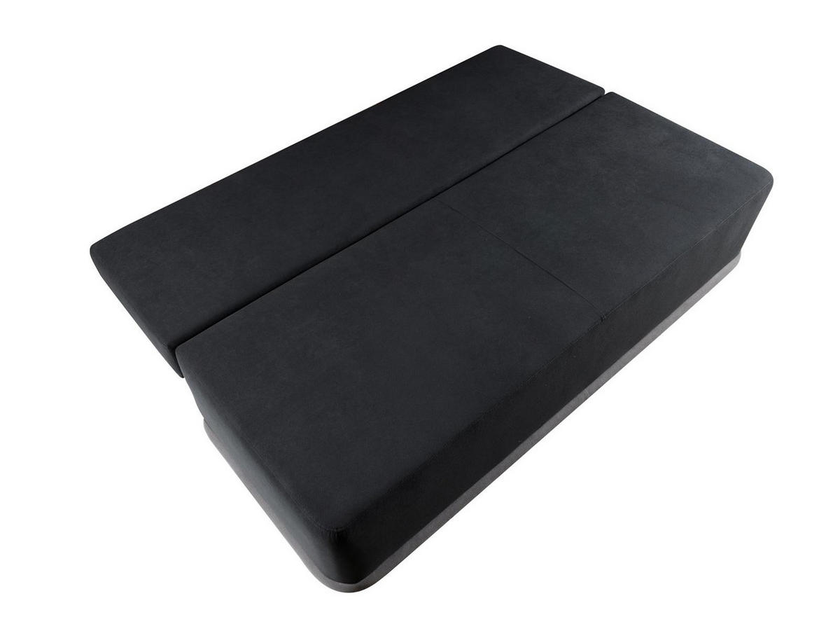 SOFA Blackers Schwarz, mit Schlaffunktion und Bettkasten - Schwarz, Holzwerkstoff (200/93/98cm)