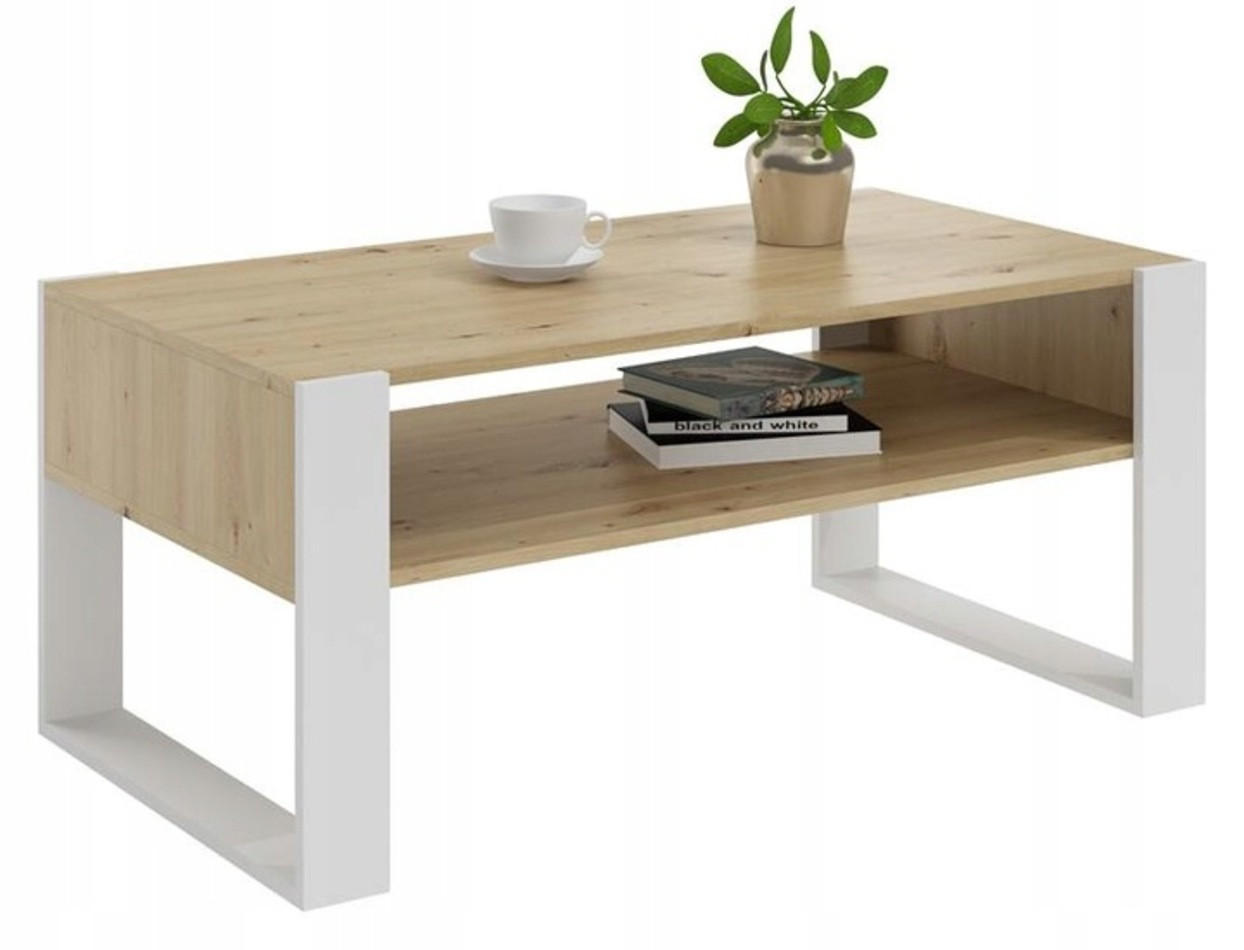COUCHTISCH KAJA Artisan Eiche-Weiß 120/63,6/50 cm - Multicolor, Holzwerkstoff (63.6/120/50cm) - Matkam Möbel