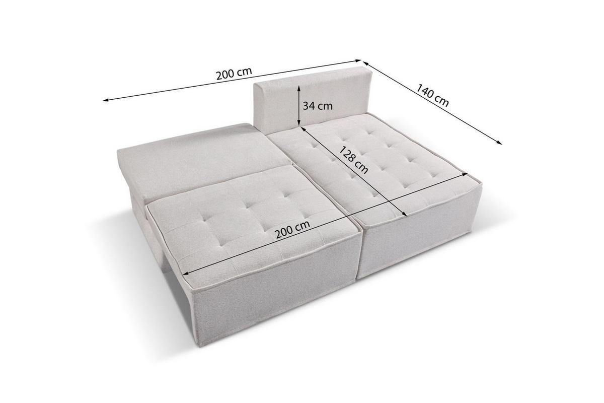 ECKSOFA Schlafsofa Amalia In Raven - Rotbraun, Holzwerkstoff/Textil (200/140cm) - Fun Möbel