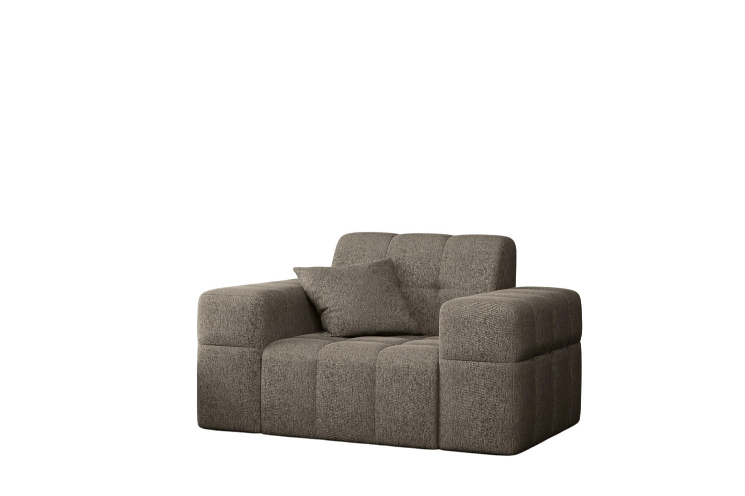 SESSEL Serie NIMES Stoff Verita Dunkelbeige - Cappuccino, Holz (120/82/92cm) - Kaiser Möbel