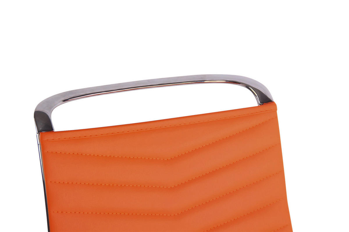 DREHSTUHL Lederlook orange - Chromfarben/Orange, Textil/Metall (57/110/65cm) - CLP