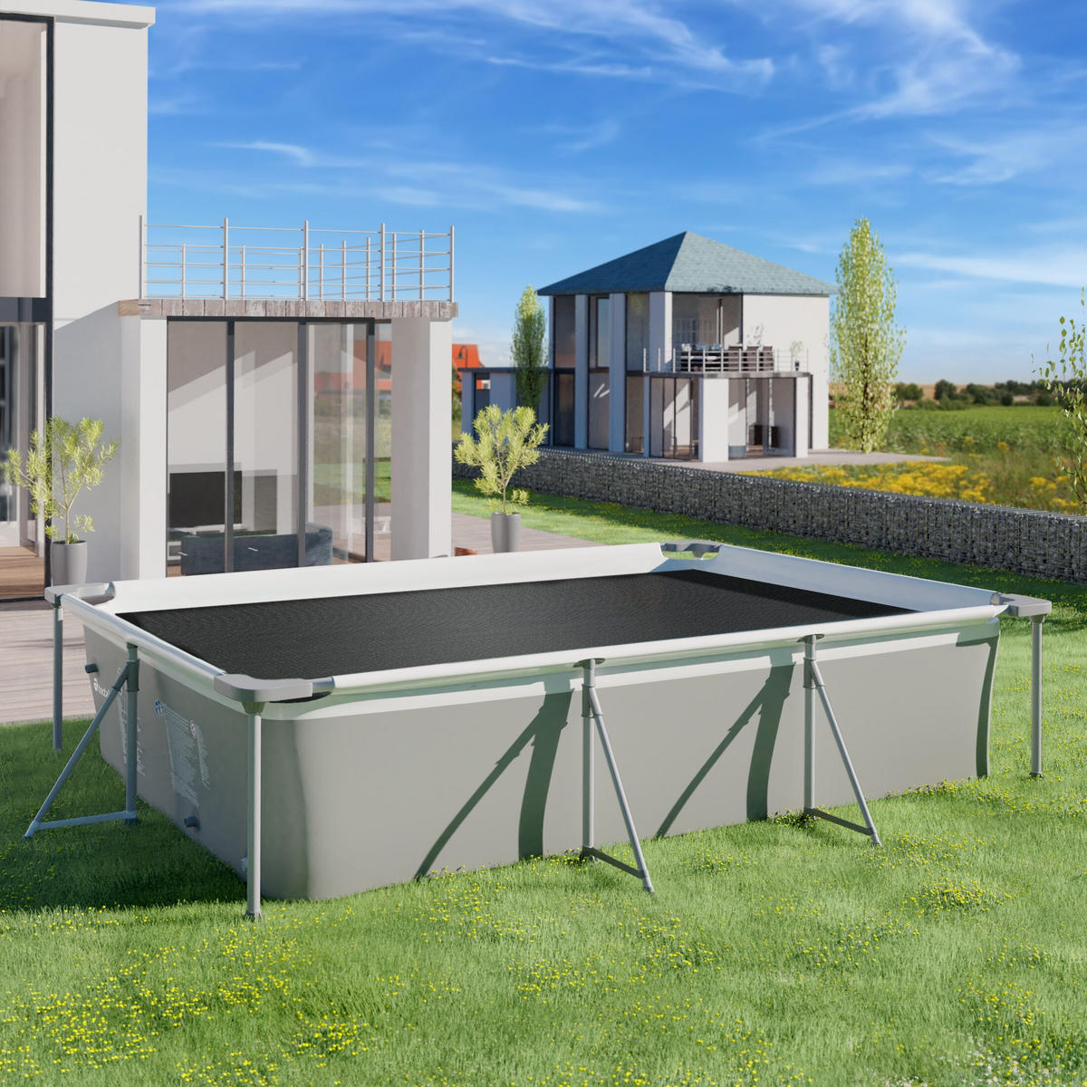 POOL-SOLARFOLIE , 500 x 1000 cm, schwarz - Schwarz, Kunststoff (1000/500cm) - tectake