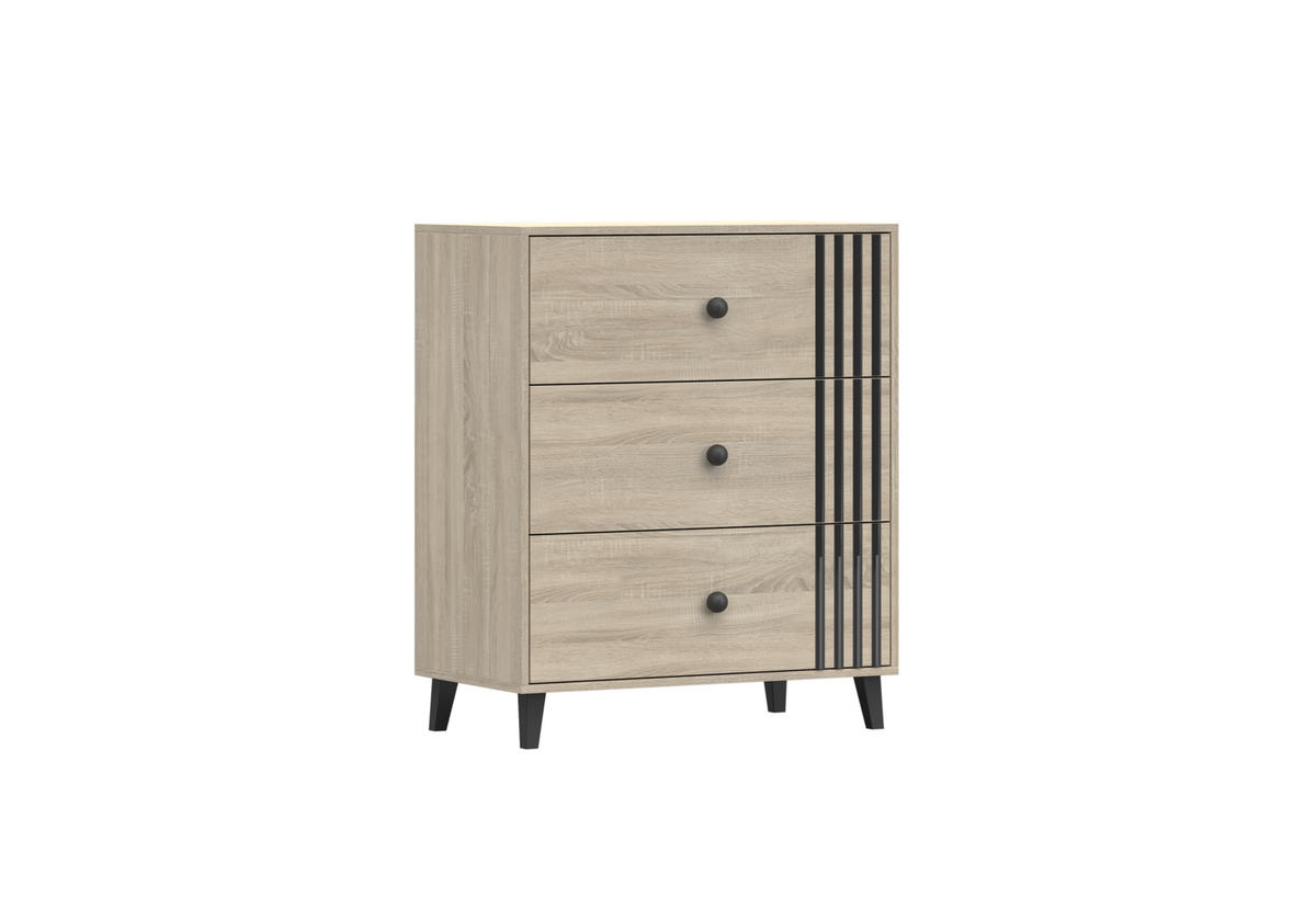 KOMMODE FORTEN 3S - Sonoma Eiche, Holzwerkstoff (80/96/45cm) - Möblo