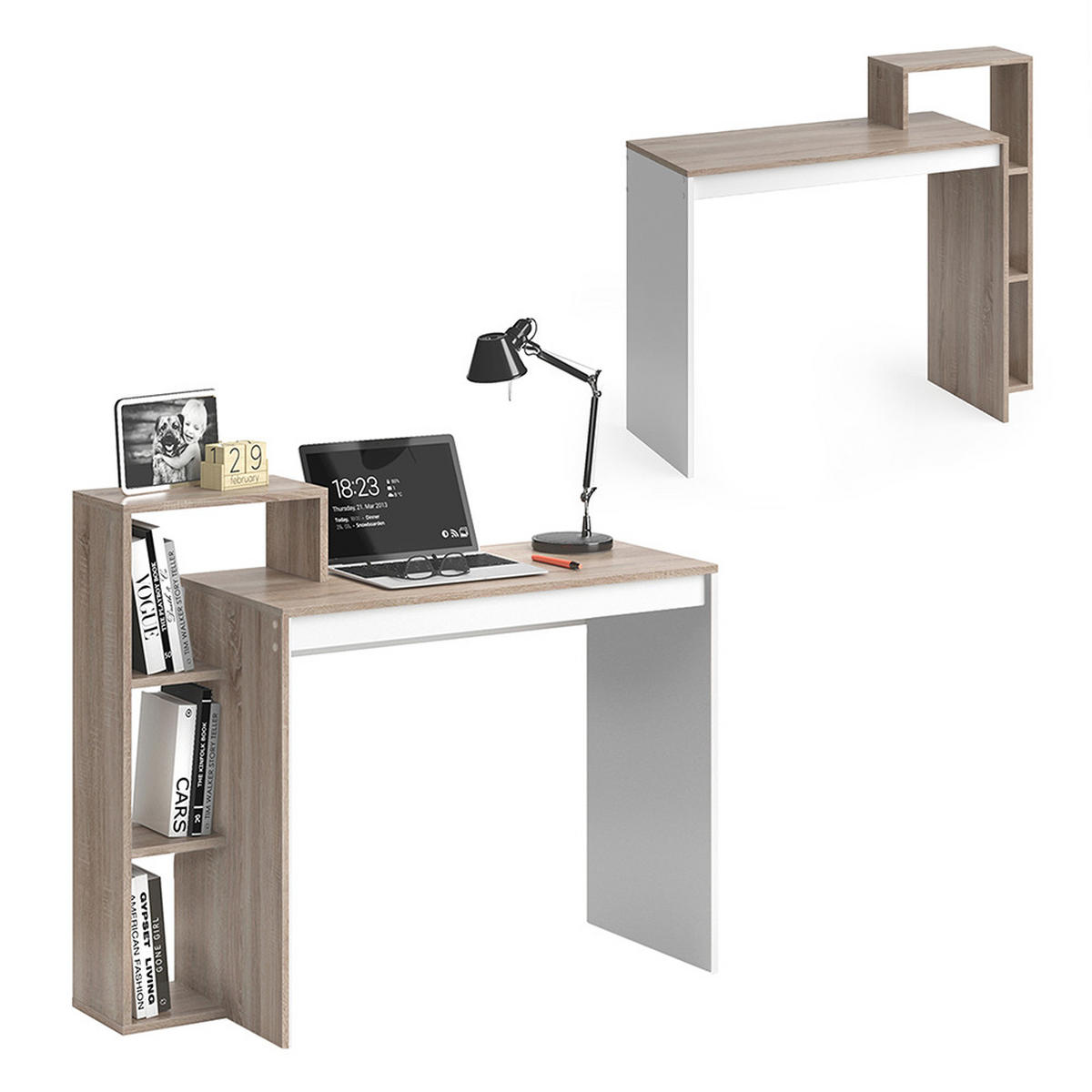 SCHREIBTISCH Leo Sonoma 110 x 40 cm - Sonoma Eiche, Holzwerkstoff (40/110/91cm) - Vicco