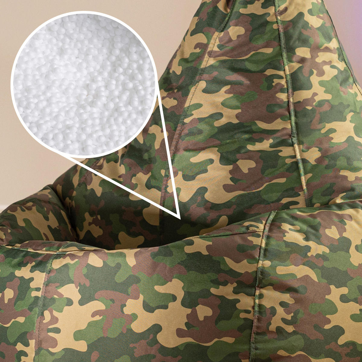 SITZSACK Gaming Camouflage - Grün, Textil (90/73/84cm) - icon