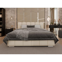 POLSTERBETT Zaira 180x200cm – Elegantes Polsterbett für modernen Wohnstil , ZONIERTE MULTI-TASCHEN-FEDERKERN (24cm), beige - Beige, Holz (180/200cm) - Homesy