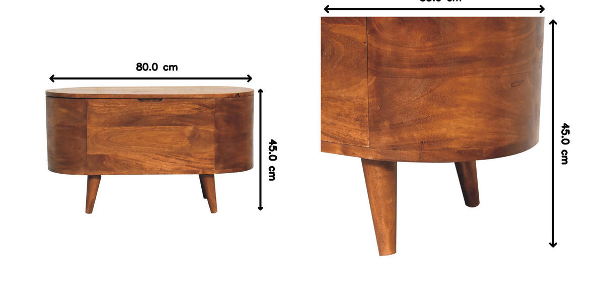 DECKENBOX Mit Deckel Offen Braun - Messingfarben/Braun, Mangoholz/Holz (80/45/35cm) - Artisan Furniture