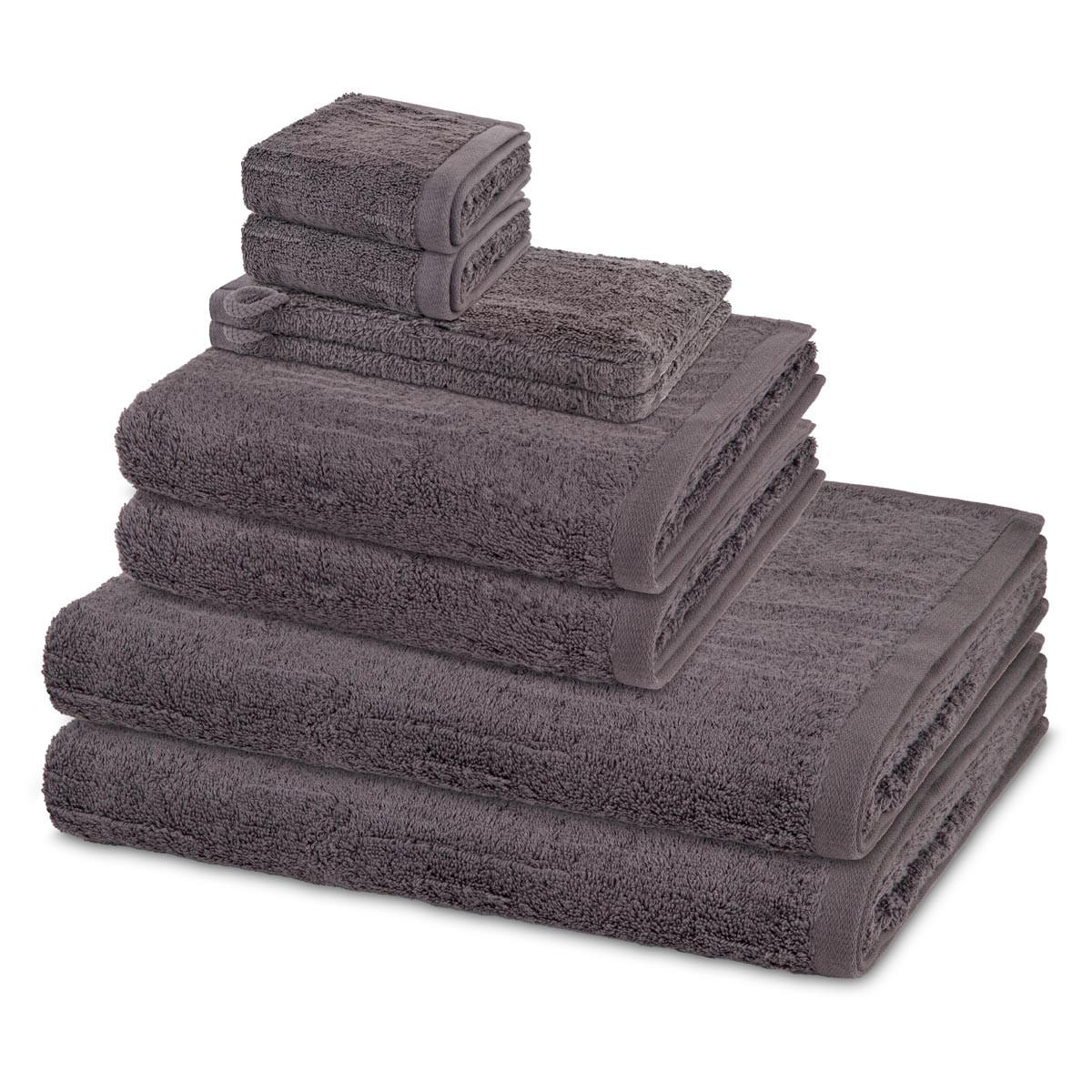 FROTTIERSET Premium 8-teilig - Dunkelgrau, Textil (50/100cm) - Ross