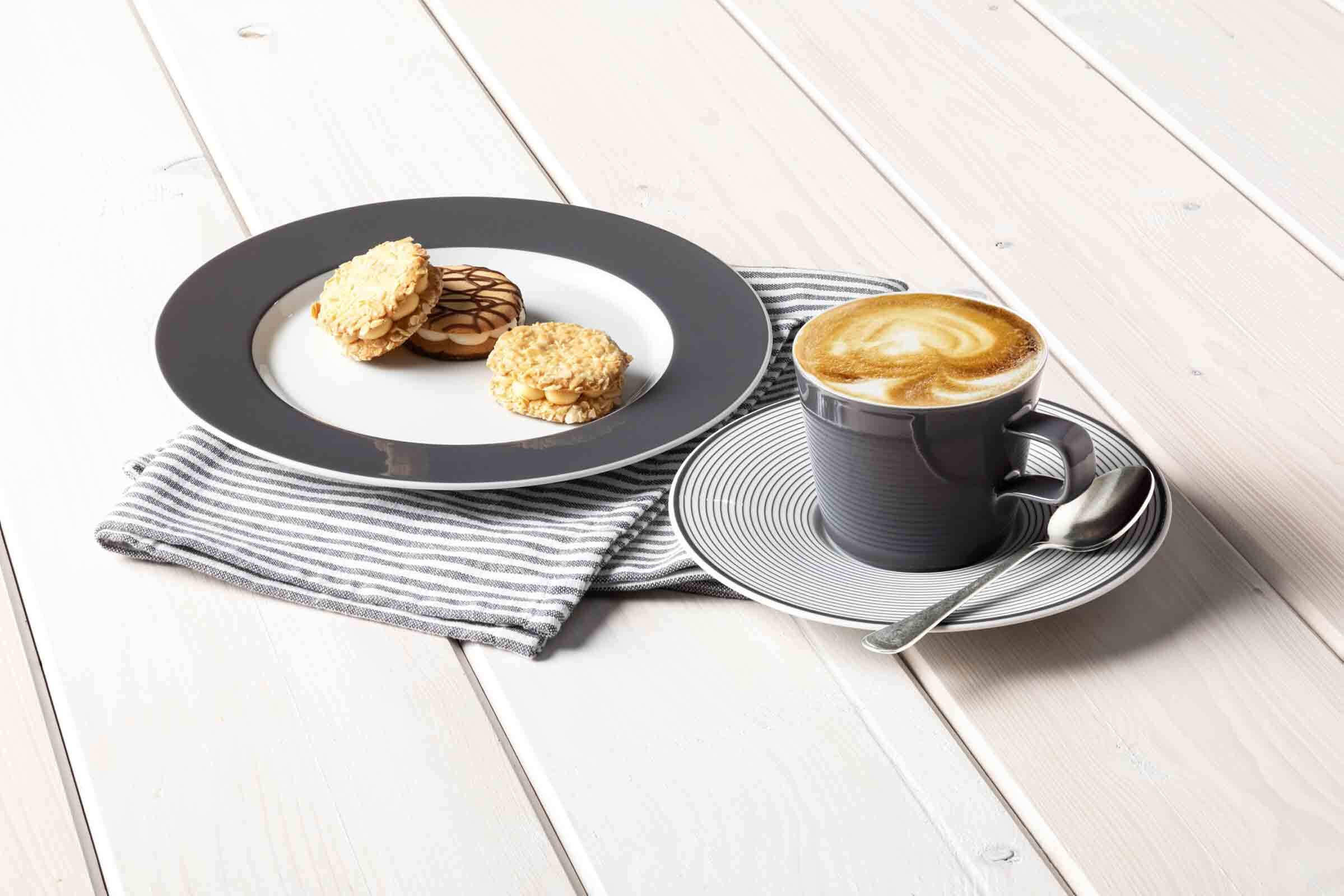 TAFELSERVICE No Limits Moments weiß-grau 12er Set - Weiß/Grau, Keramik (1/1/1cm) - Seltmann Weiden