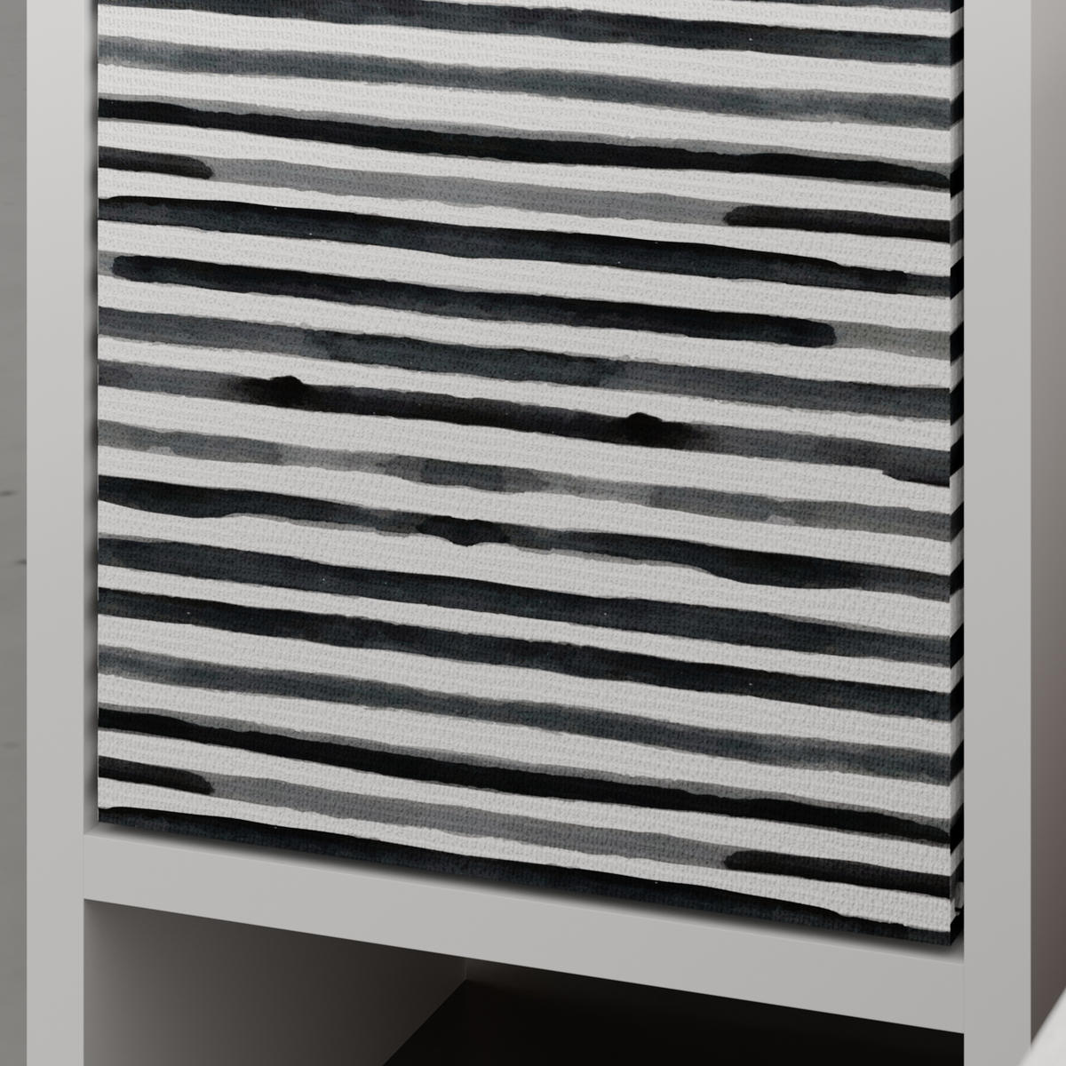 NACHTTISCH Grandma Weiß / Zebra-Muster 30/30/58 cm - Weiß, Holzwerkstoff (30/58/30cm) - Decortie
