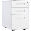 ROLLCONTAINER Aktenschrank mit 3 Schubladen Bürocontainer Stahl Weiß - Weiß, Metall (48/59/39cm) - Vinsetto