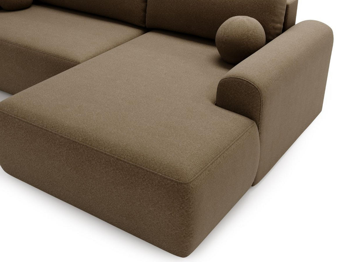 ECKSOFA Savana Braun Links - Braun, Holz/Textil (257/177cm) - Graingold