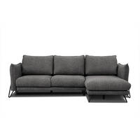 ECKSOFA HOSTEN 4-Sitzer, anthrazit - Anthrazit/Schwarz, Holzwerkstoff/Textil (269/158cm) - Courtois Laville