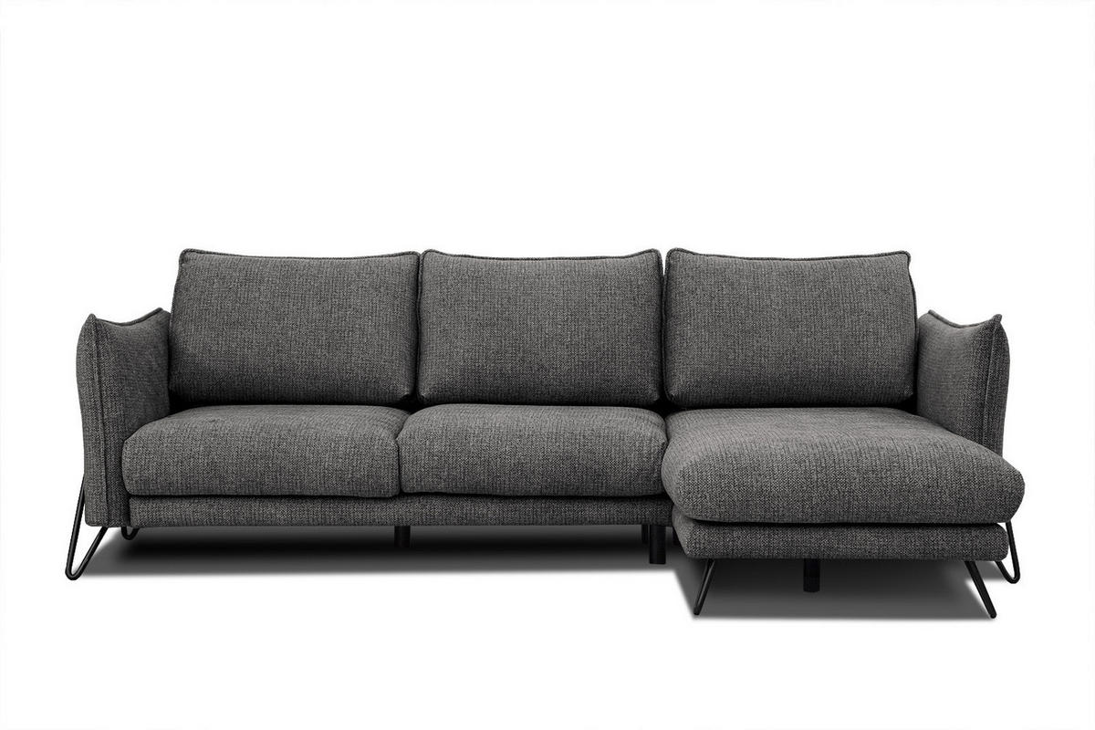 ECKSOFA HOSTEN 4-Sitzer, anthrazit - Anthrazit/Schwarz, Holzwerkstoff/Textil (269/158cm) - Courtois Laville