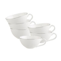 TEETASSEN Anmut Platinum No.1 weiß 140 ml 6er Set - Weiß, Keramik (0.14L) - Villeroy & Boch