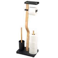 STAND-WC-GARNITUR 4IN1, schwarz - Schwarz, Holz (30/80/20cm) - eluno