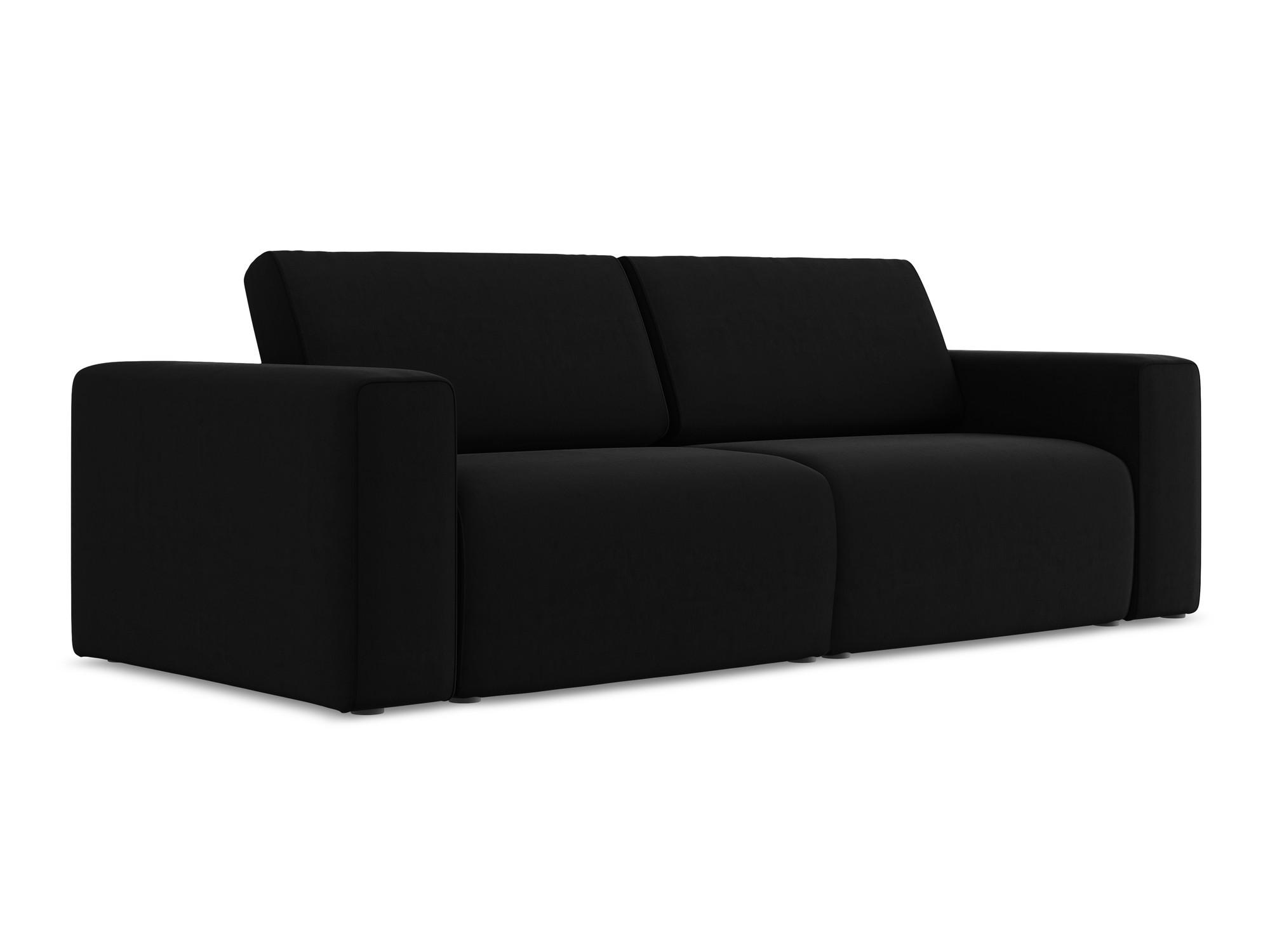 3-SITZER SOFA Samt Stoff Schwarz - Schwarz/Grau, Kunststoff/Textil (224/80/103cm) - Makamii