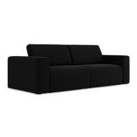 3-SITZER SOFA Samt Stoff Schwarz - Schwarz/Grau, Kunststoff/Textil (224/80/103cm) - Makamii