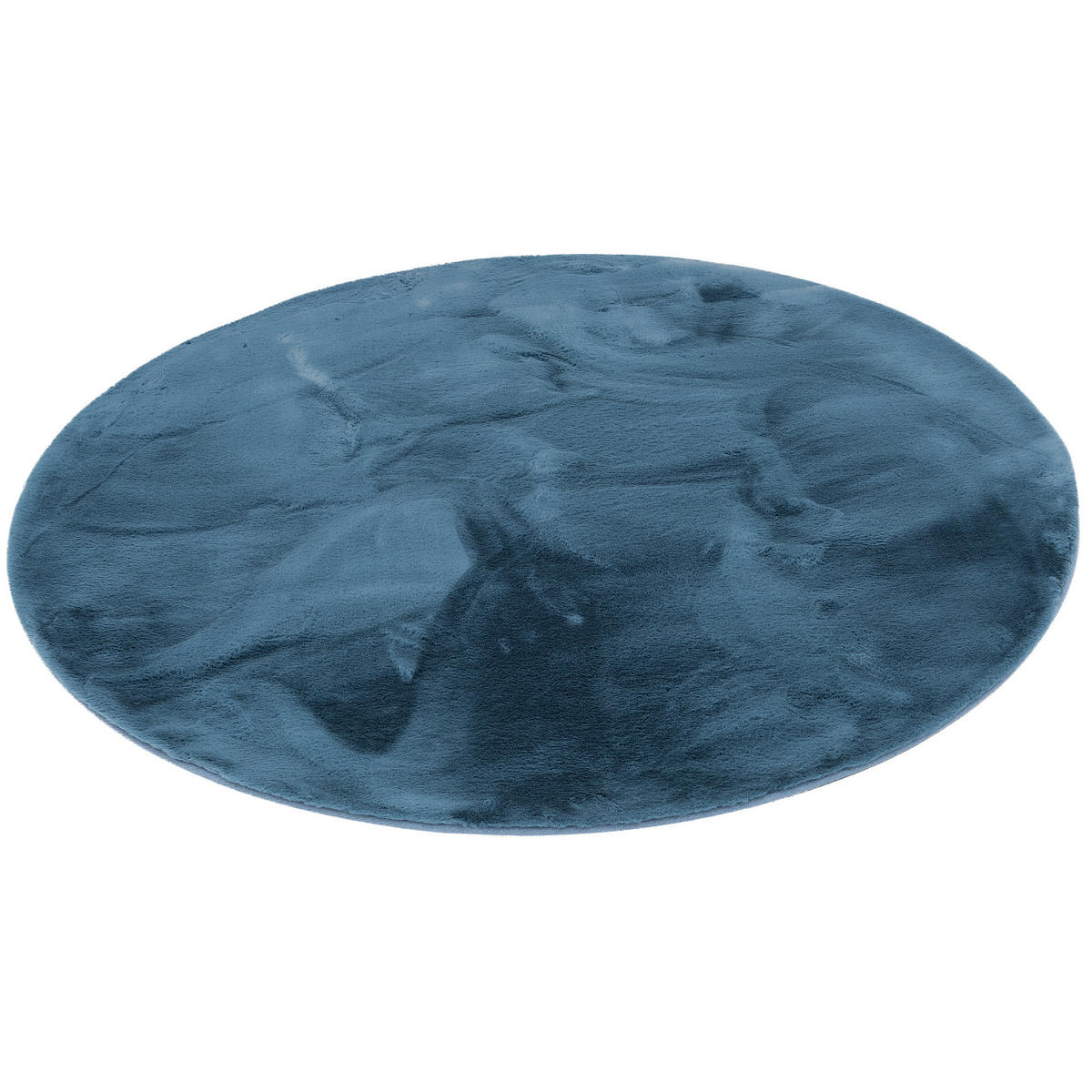 FELLTEPPICH LUXUS SUPER SOFT PLUSH RUND - Blau, Textil (160/160cm) - Pergamon