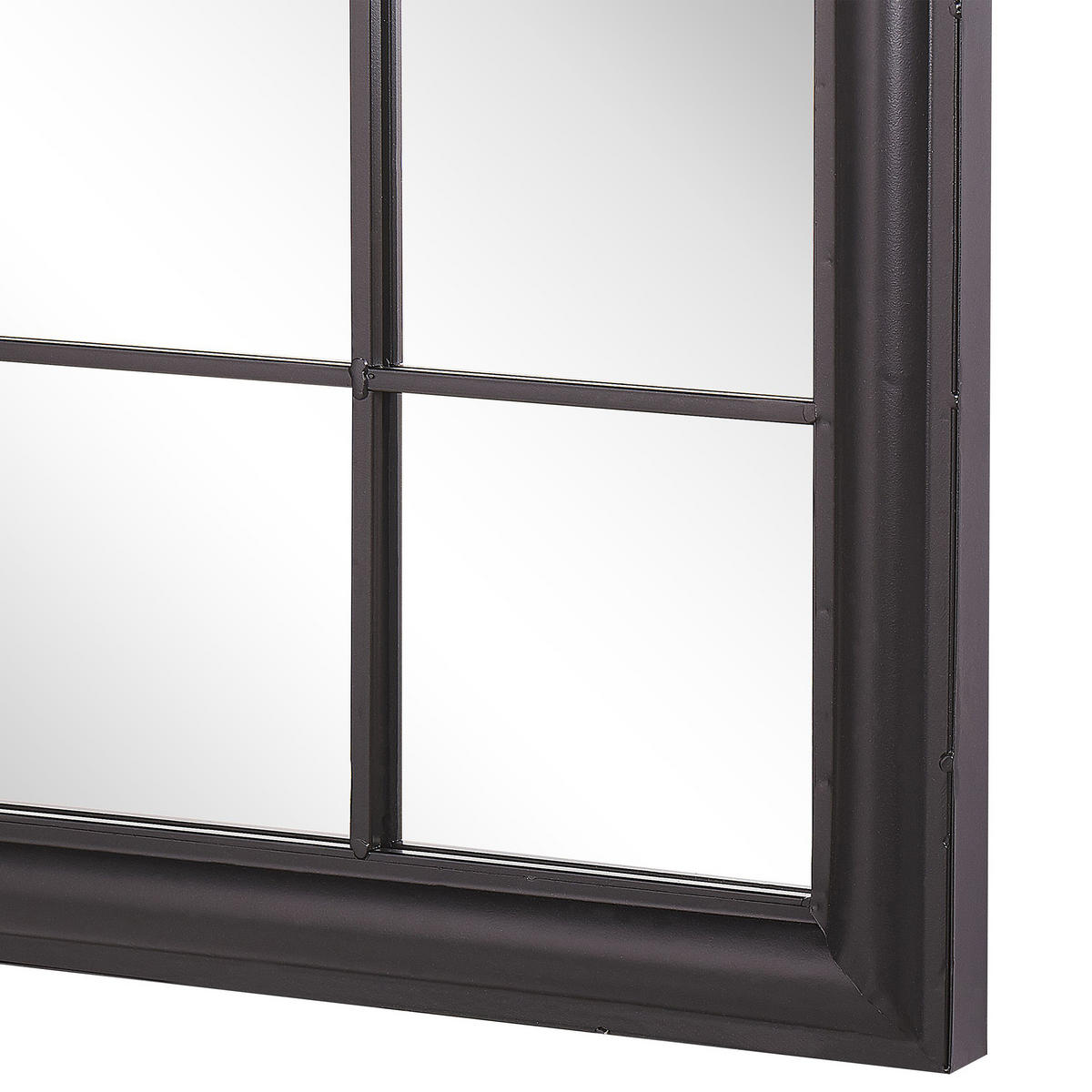 WANDSPIEGEL schwarz Fensteroptik 77/130 cm Trevol - Schwarz, Metall (77/130/5cm) - Beliani
