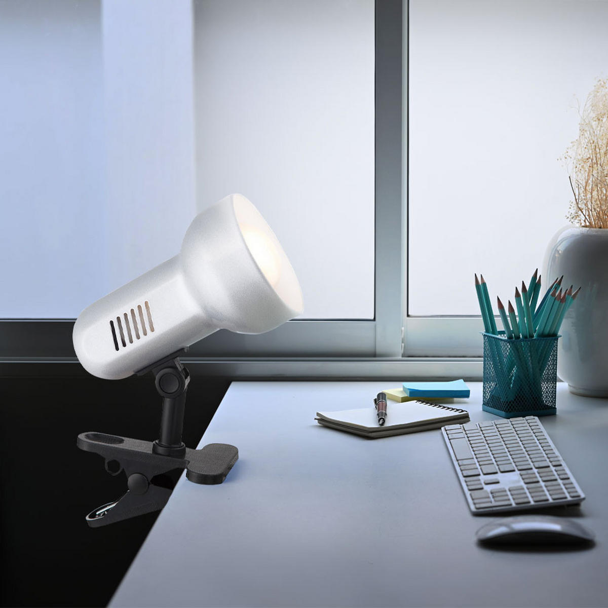 TISCHLEUCHTE BASIC Silber Metall Kunststoff 2er Set - Silberfarben, Metall (16/16/21cm) - Globo Lighting