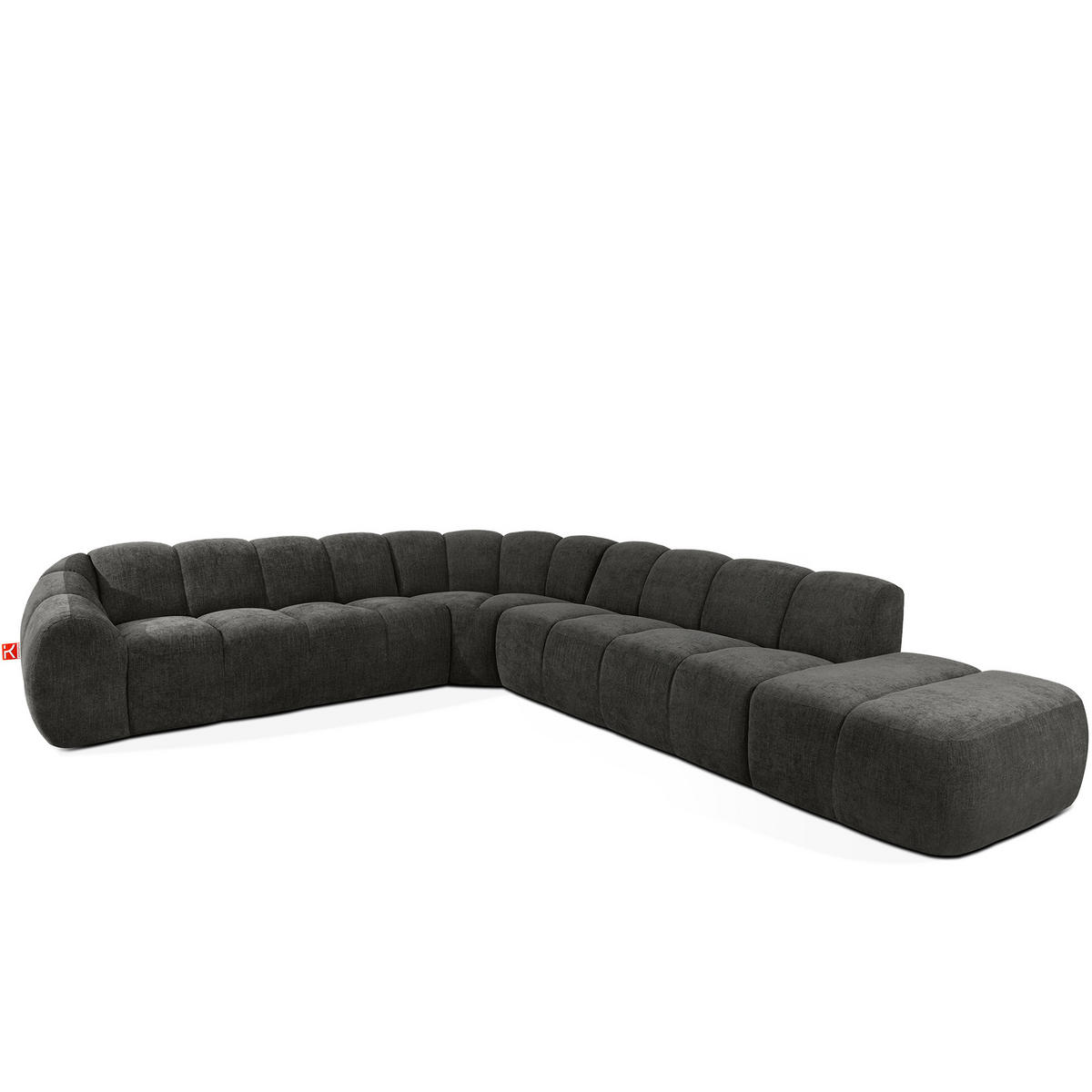 ECKSOFA RECHTS FLAVA, Graphitfarben - Graphitfarben, Holz/Holzwerkstoff (310/354cm) - KONSIMO®