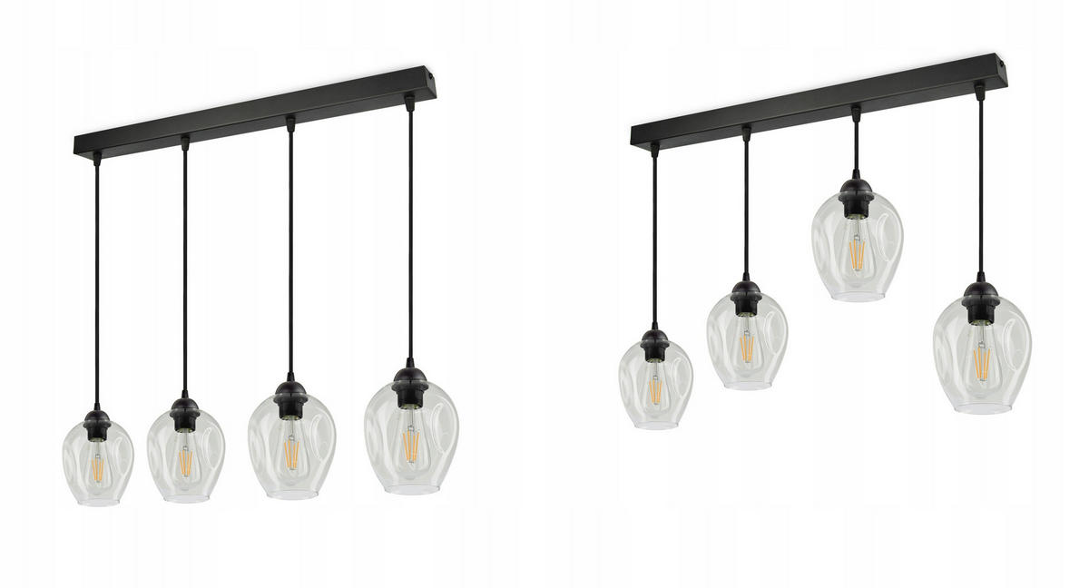 PENDELLEUCHTE Hegel - Transparent/Schwarz, Glas/Metall (15/65/80cm) - kiki design