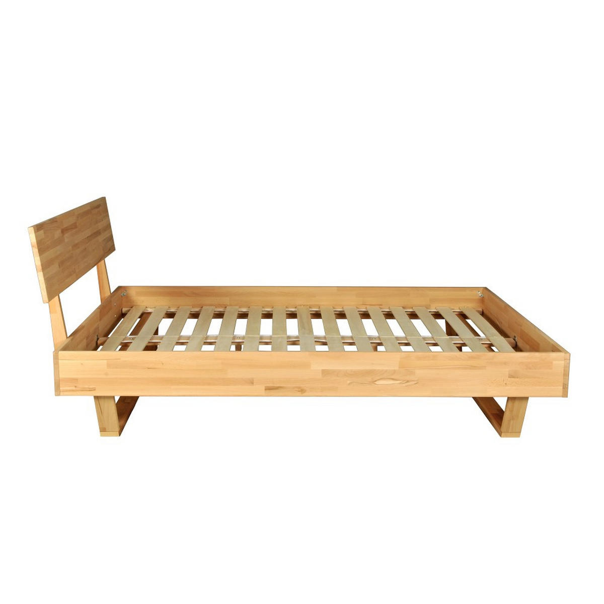 BETT TAO / 160x200 cm + Lattenrost , Buche massiv geölt - Buchefarben, Holz (160/200cm) - Weber Industries