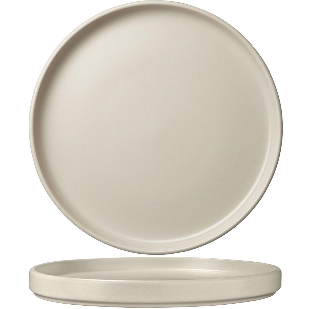 TAFELSERVICE Una,ineinander stapelbar,taupe - Taupe, Keramik (26/2.3/26cm) - tectake