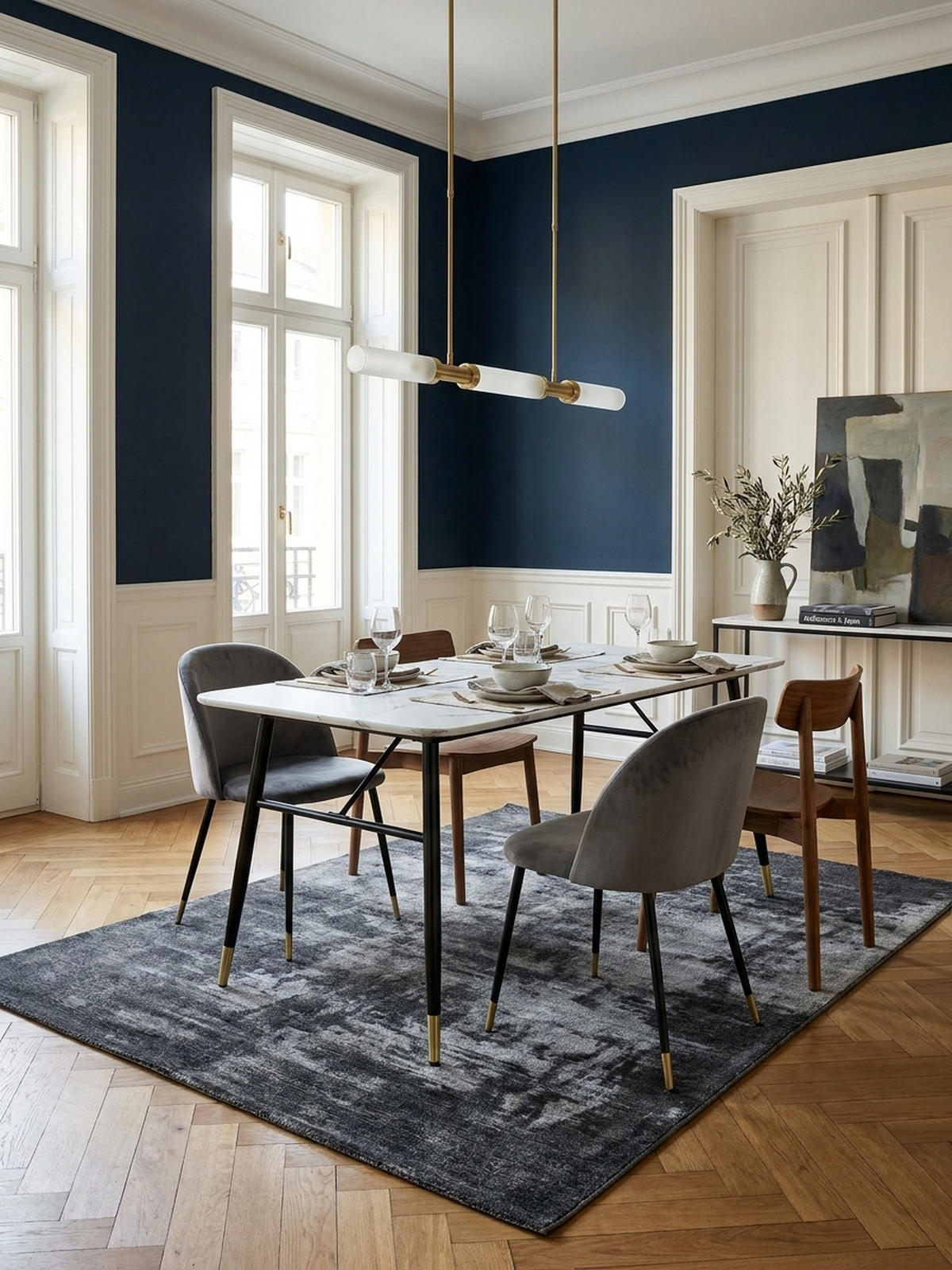ESSTISCH Marmoroptik Metall Rechteckig Modern Klein, Weiß 180x90x76 cm - Goldfarben/Weiß, Holzwerkstoff/Metall (90/180/76cm) - KADIMA DESIGN