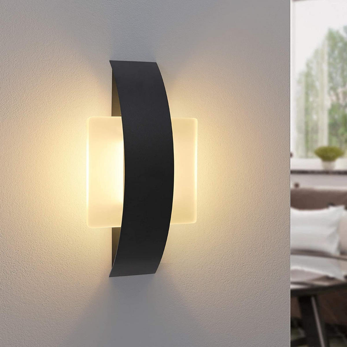 LED-WANDLEUCHTE Luminance 23.5/12/5 cm - Schwarz, Metall (12/5/23.5cm) - ZMH