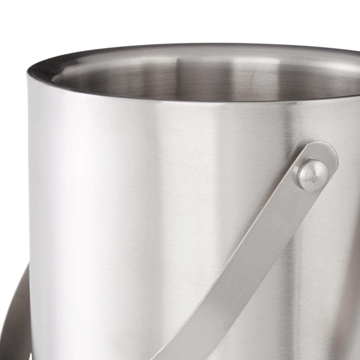 EISEIMER Silber Edelstahl 1,5 l mit Eiszange - Silberfarben, Metall (13/17cm) - Relaxdays