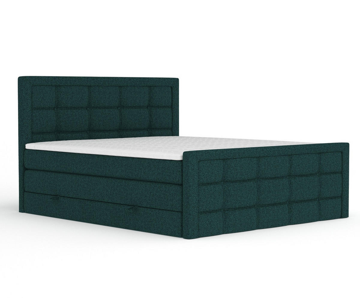 BOXSPRINGBETT Ambrosia Grün 200/200 cm - Schwarz/Grün, Holz/Holzwerkstoff (200/200cm) - Maison de Reve