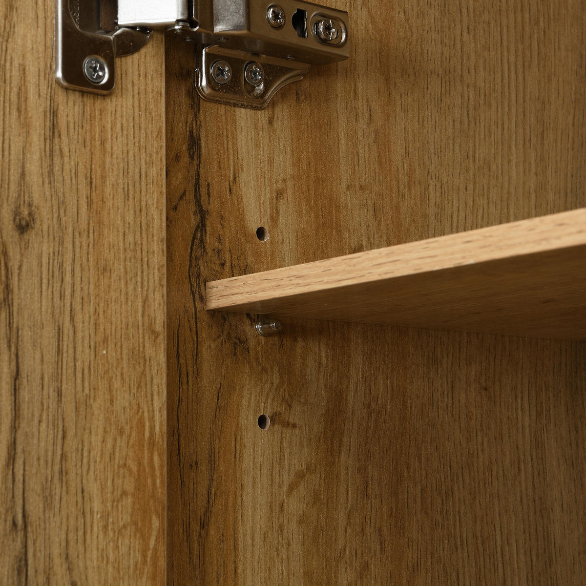 SCHUHSCHRANK aus MDF 98,5x38x191cm in Natur mit Spiegel - Naturfarben, Holzwerkstoff (98.5/191/38cm) - Modfu