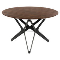 ESSTISCH 120/76 cm Dunkelbraun, Schwarz Rund Alure - Dunkelbraun, Holzwerkstoff (120/120/76cm) - Beliani
