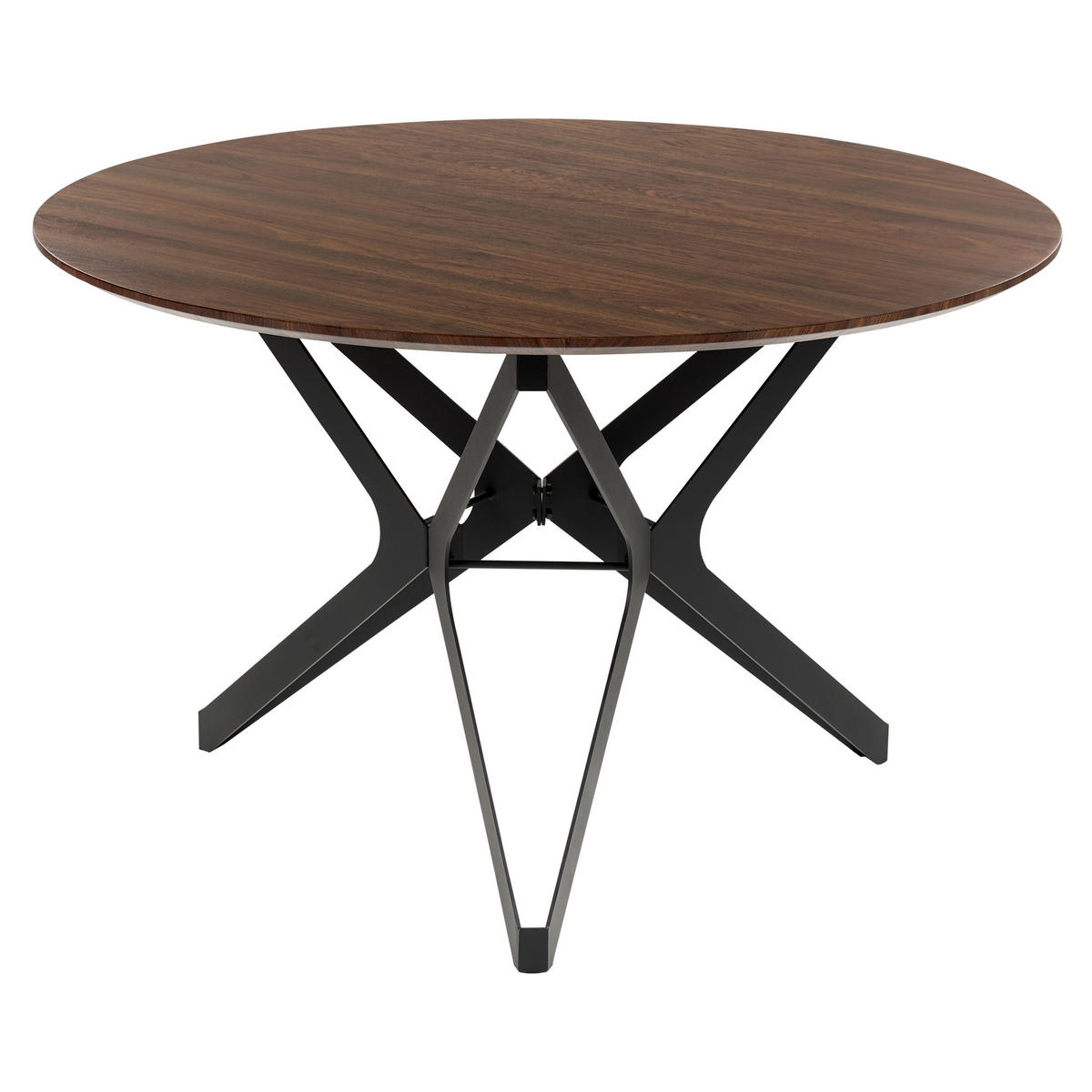 ESSTISCH 120/76 cm Dunkelbraun, Schwarz Rund Alure - Dunkelbraun, Holzwerkstoff (120/120/76cm) - Beliani