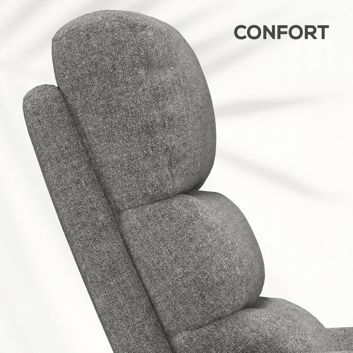 FERNSEHSESSEL DE-15414 elektrisch verstellbar mit Aufstehhilfe Grau - Grau, Textil (90/96/66cm) - ComfortXL