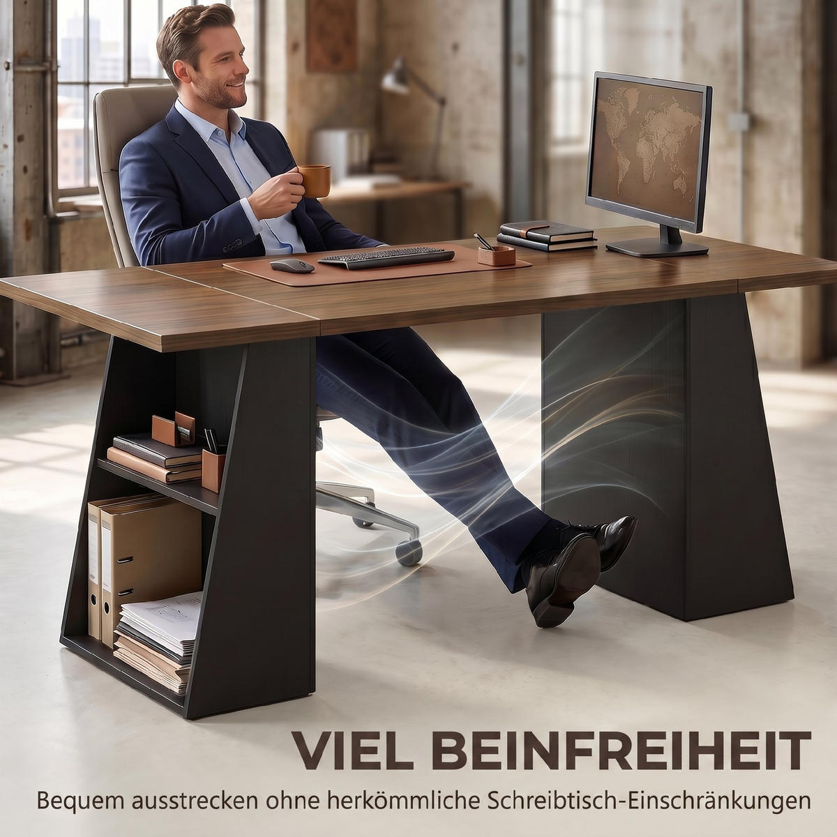 SCHREIBTISCH Braun 78.0/140.0/75.0 cm - Braun, Holzwerkstoff (78/140/75cm)
