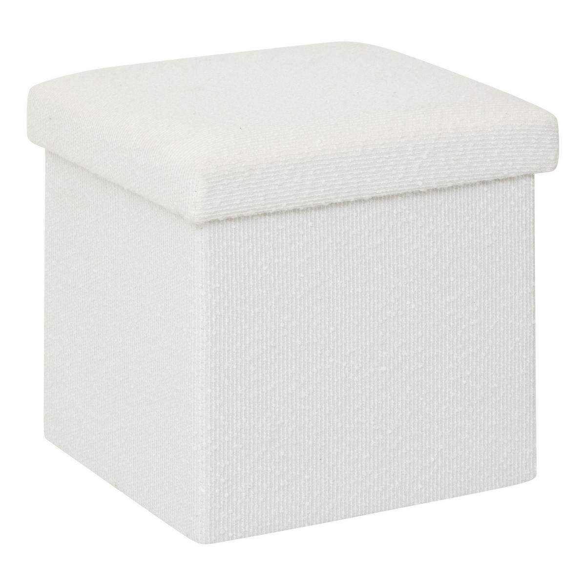 BOUCLÉ-POUF Modul 31/31/31 cm - Weiß, Holzwerkstoff (31/31/31cm) - 5five Simply Smart