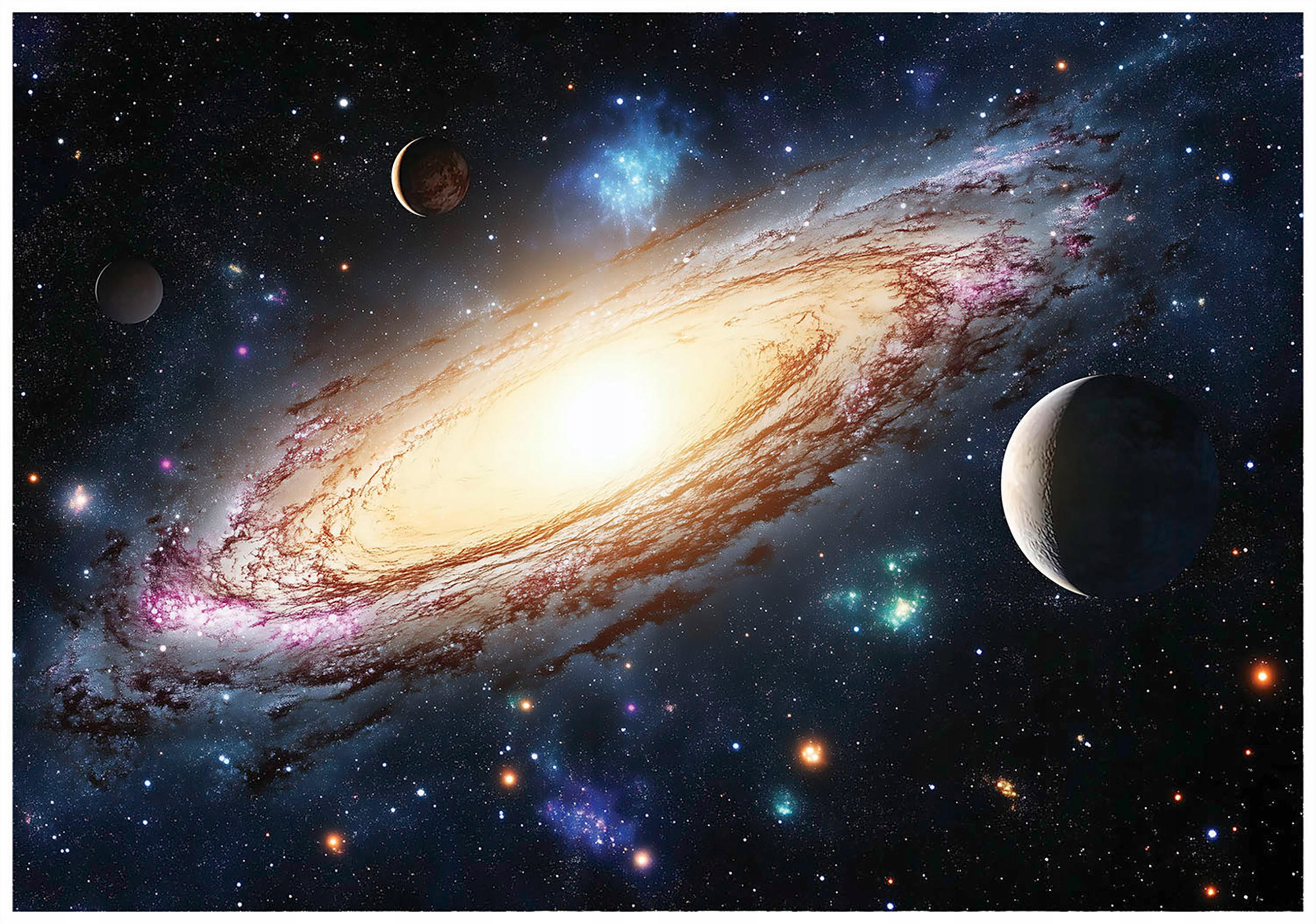 FOTOTAPETE Kinderzimmer Galaxie Kosmos Kindertapete 150x105 - Multicolor, Papier (150/105cm) - Wallarena