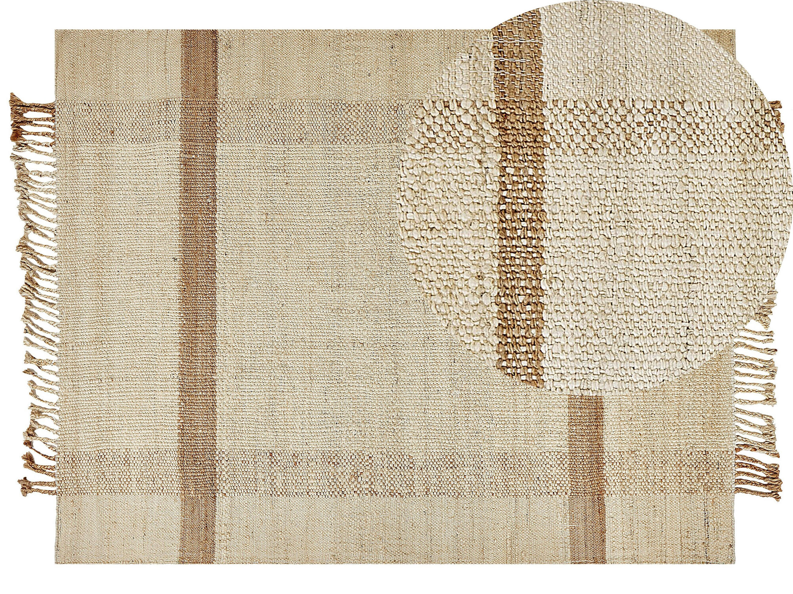 TEPPICH geflochten Yelmez 230/160 cm - Beige, Naturmaterialen (160/230cm) - Beliani