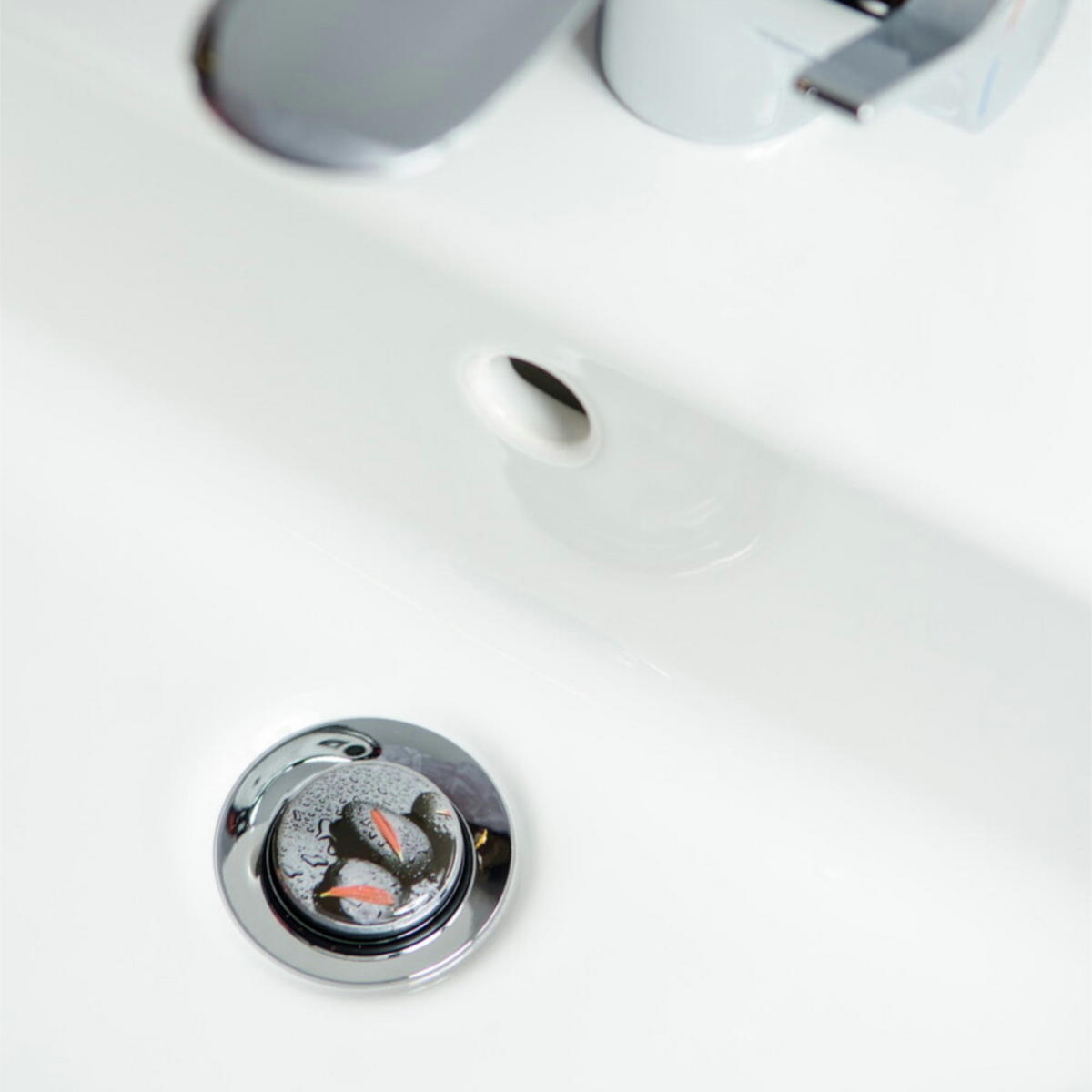 WASCHBECKENSTÖPSEL Elegance - Grau, Kunststoff/Metall (4/7/7cm) - Sanilo