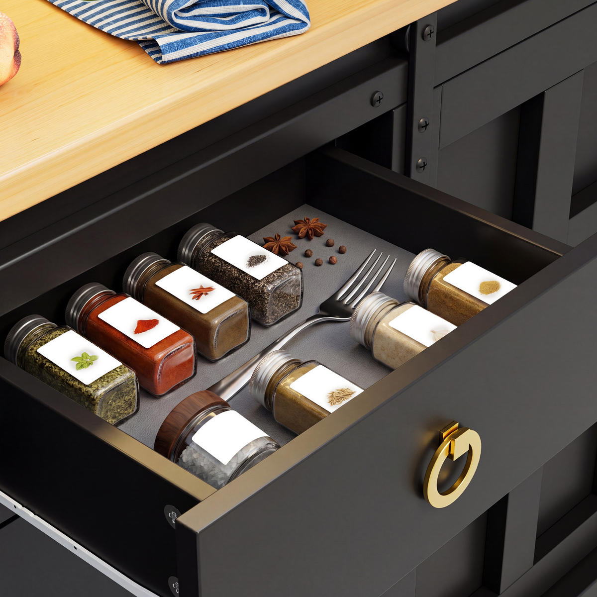 BUFFET 150 cm MDF Schwarz Scheunenstil mit RGB-LED und Weinregal - Schwarz, Holzwerkstoff (40/150/120cm) - Korfee