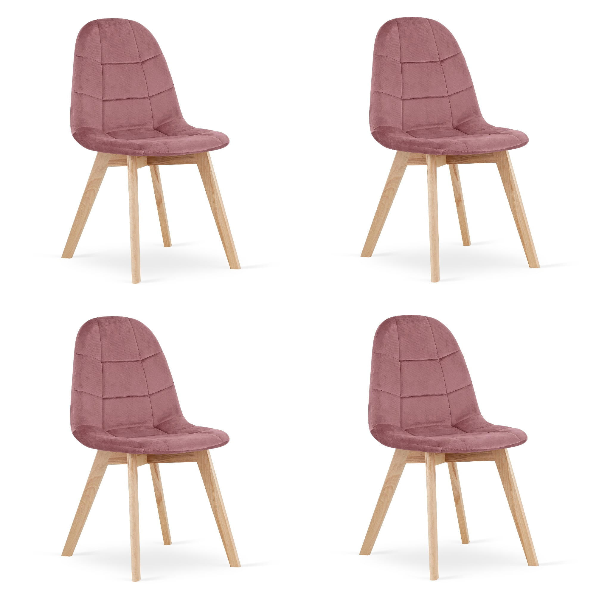 ESSZIMMERSTUHL 4-er Set NUUC dunkelrosa Sitz - Dunkelrosa, Textil (44.5/81.5/54cm) - Valora