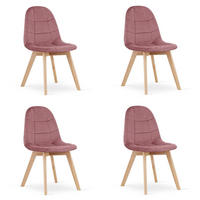 ESSZIMMERSTUHL 4-er Set NUUC dunkelrosa Sitz - Dunkelrosa, Textil (44.5/81.5/54cm) - Valora