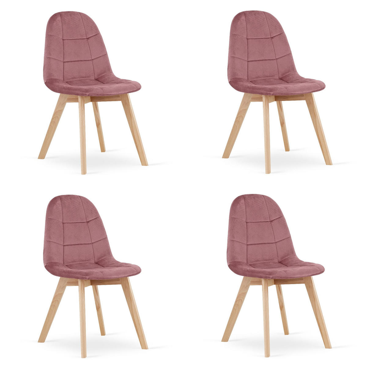 ESSZIMMERSTUHL 4-er Set NUUC dunkelrosa Sitz - Dunkelrosa, Textil (44.5/81.5/54cm) - Valora