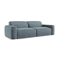 4-SITZER-SOFA Chenille Stoff Blau - Blau/Schwarz, Holzwerkstoff/Kunststoff (244/70/102cm) - LaMiaSofa