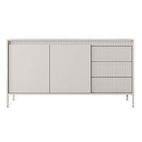 SIDEBOARD Trentinis 2T 3S Beige 153,5/81,4/39,5 cm – Geriffelten Fronten - Beige, Holzwerkstoff/Metall (153.5/81.4/39.5cm) - AX Living